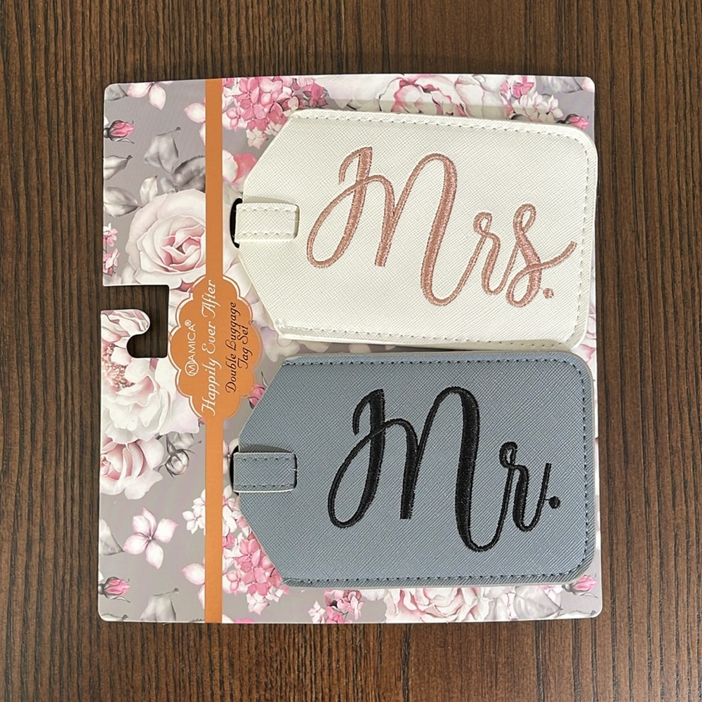 Mr & Mrs Luggage Tags, Miamica Happily Ever After Travel tags